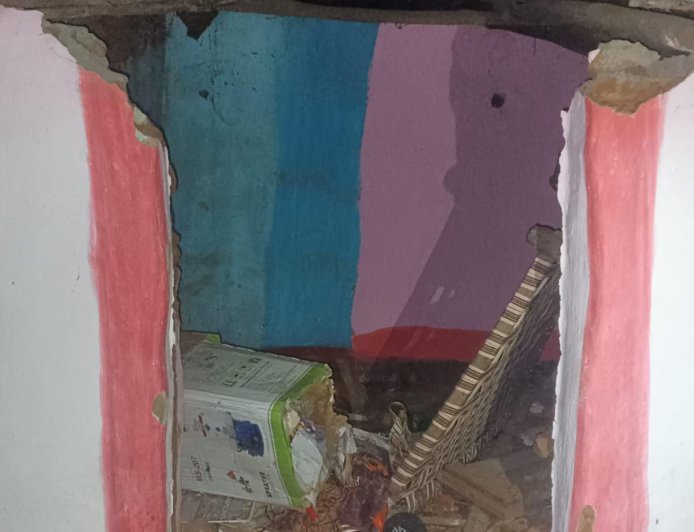 बानो के होलोगंदा गांव में जंगली हाथी का उत्पात, घर क्षतिग्रस्त