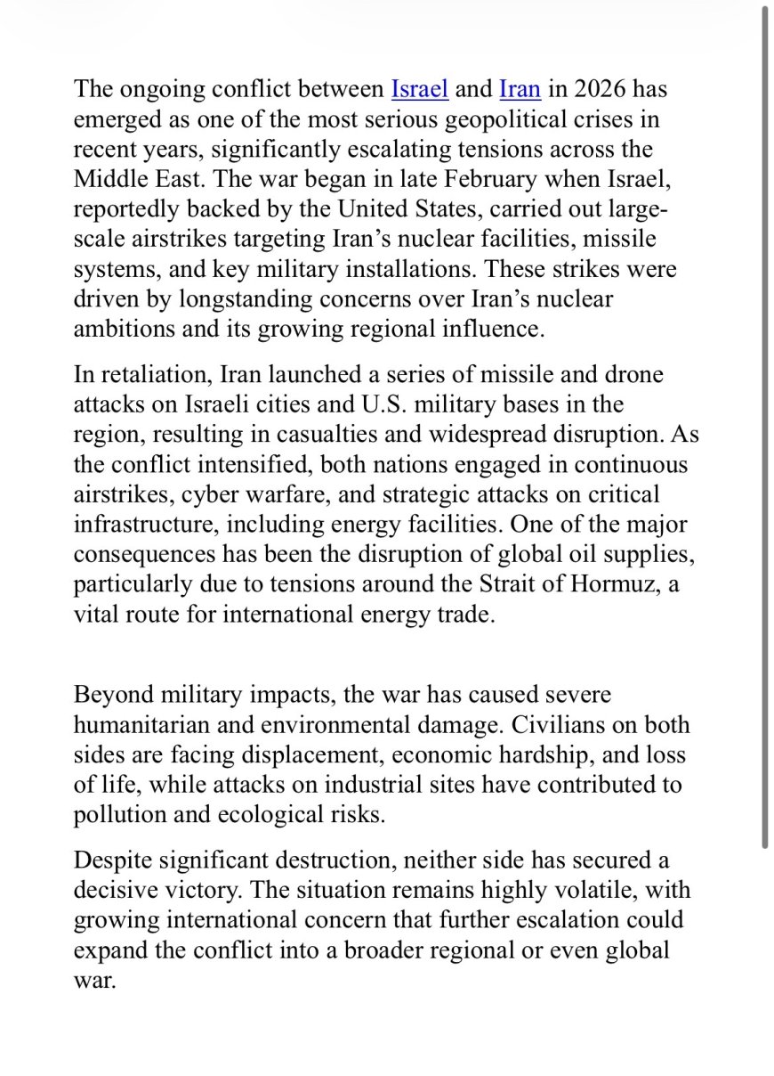 IRAN AND ISRAEL CONFLICT
