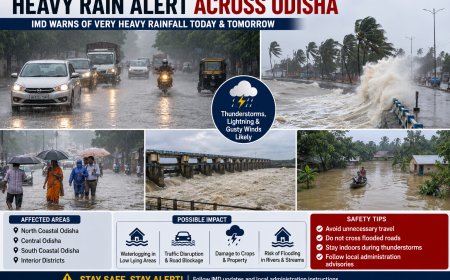 Heavy Rain Alert Across Odisha: IMD Warns of Intense Monsoon Activity