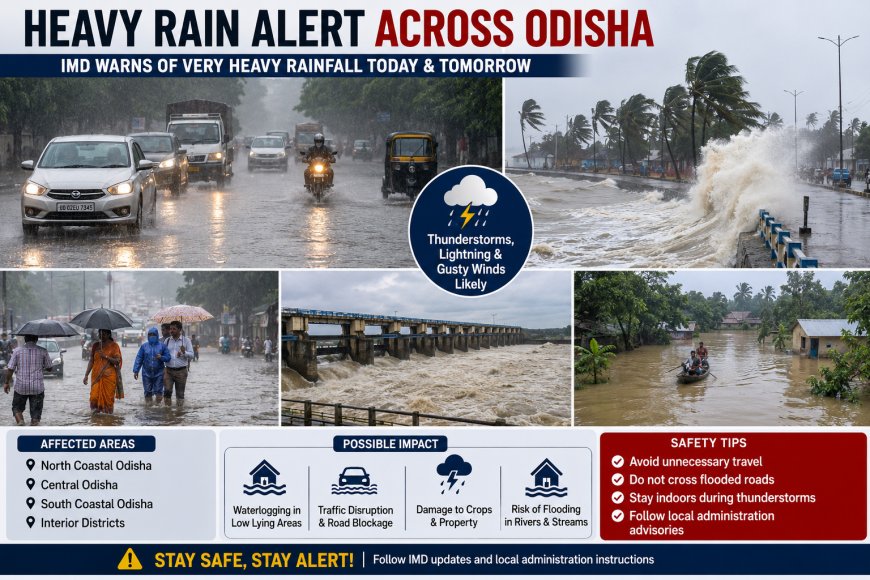 Heavy Rain Alert Across Odisha: IMD Warns of Intense Monsoon Activity